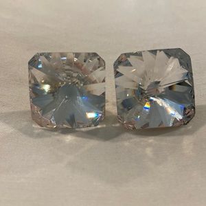 Large Faux Diamond Earrings - Statement Earrings!